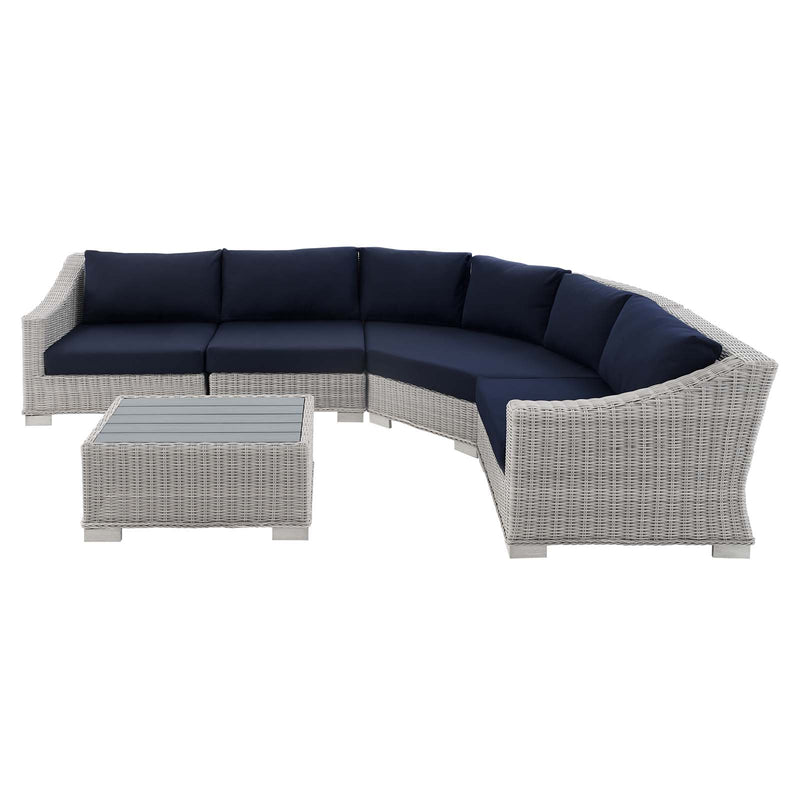 Conway Sunbrella Outdoor Patio Wicker Rattan 5-Piece Sectional Sofa Set by Modway