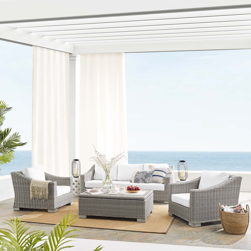 Conway Sunbrella Outdoor Patio Wicker Rattan 4-Piece Furniture Set by Modway