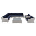 Conway Sunbrella Outdoor Patio Wicker Rattan 9-Piece Sectional Sofa Set by Modway