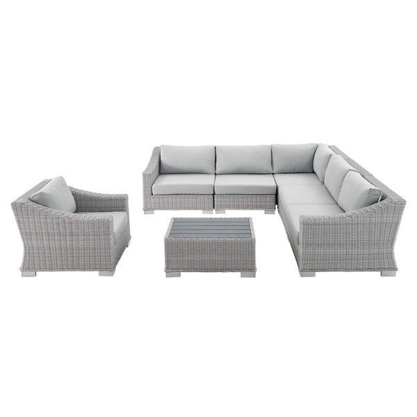 Conway Sunbrella Outdoor Patio Wicker Rattan 7-Piece Sectional Sofa Set by Modway