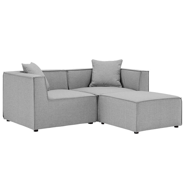 Saybrook Outdoor Patio Upholstered Loveseat and Ottoman Set by Modway