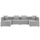 Saybrook Outdoor Patio Upholstered 6-Piece Sectional Sofa in Gray by Modway