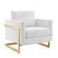 Posse Performance Velvet Accent Chair Gold White by Modway