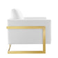 Posse Performance Velvet Accent Chair Gold White by Modway