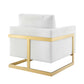 Posse Performance Velvet Accent Chair Gold White by Modway