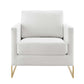 Posse Performance Velvet Accent Chair Gold White by Modway