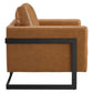 Posse Vegan Leather Accent Chair Black Tan by Modway