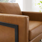 Posse Vegan Leather Accent Chair Black Tan by Modway