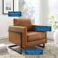 Posse Vegan Leather Accent Chair Black Tan by Modway