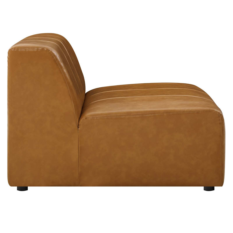 Bartlett Vegan Leather Armless Chair Tan by Modway