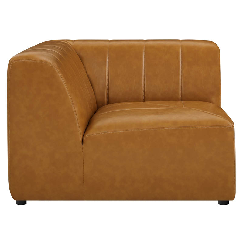 Bartlett Vegan Leather Corner Chair Tan by Modway