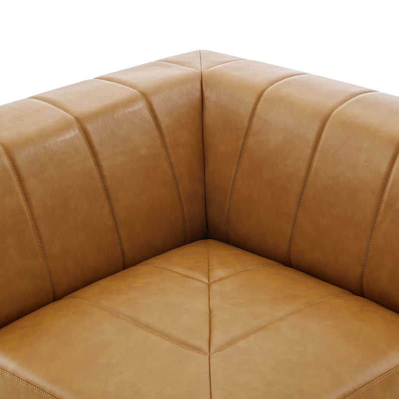 Bartlett Vegan Leather Corner Chair Tan by Modway