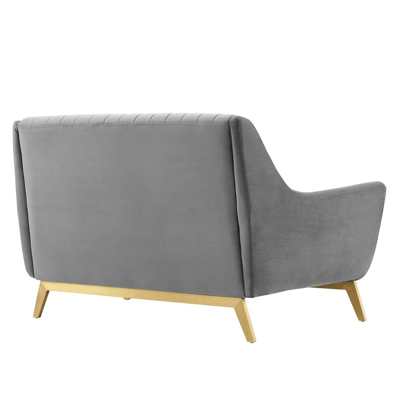 Winsome Channel Tufted Performance Velvet Loveseat Gray by Modway