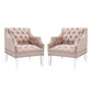 Proverbial Armchair Performance Velvet Set of 2 by Modway