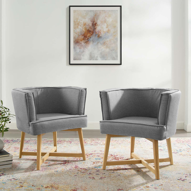 Anders Accent Chair Upholstered Fabric Set of 2 | Polyester by Modway