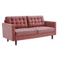 Exalt Tufted Performance Velvet Sofa in Gray by Modway