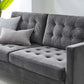Exalt Tufted Performance Velvet Sofa in Gray by Modway