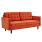 Exalt Tufted Performance Velvet Sofa in Gray by Modway