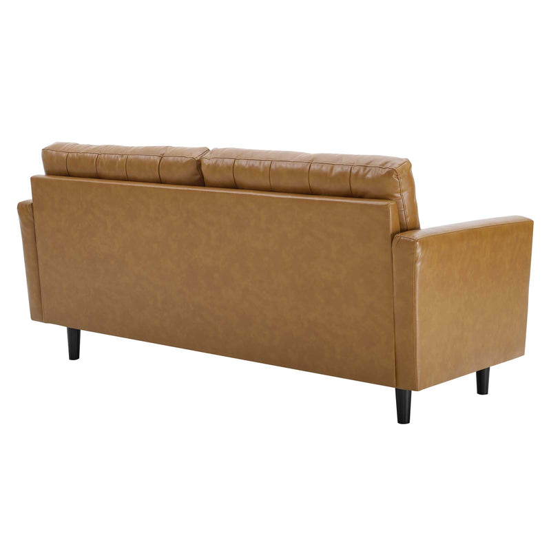 Exalt Tufted Vegan Leather Sofa in Tan by Modway