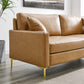 Juliana Vegan Leather Sofa Tan by Modway