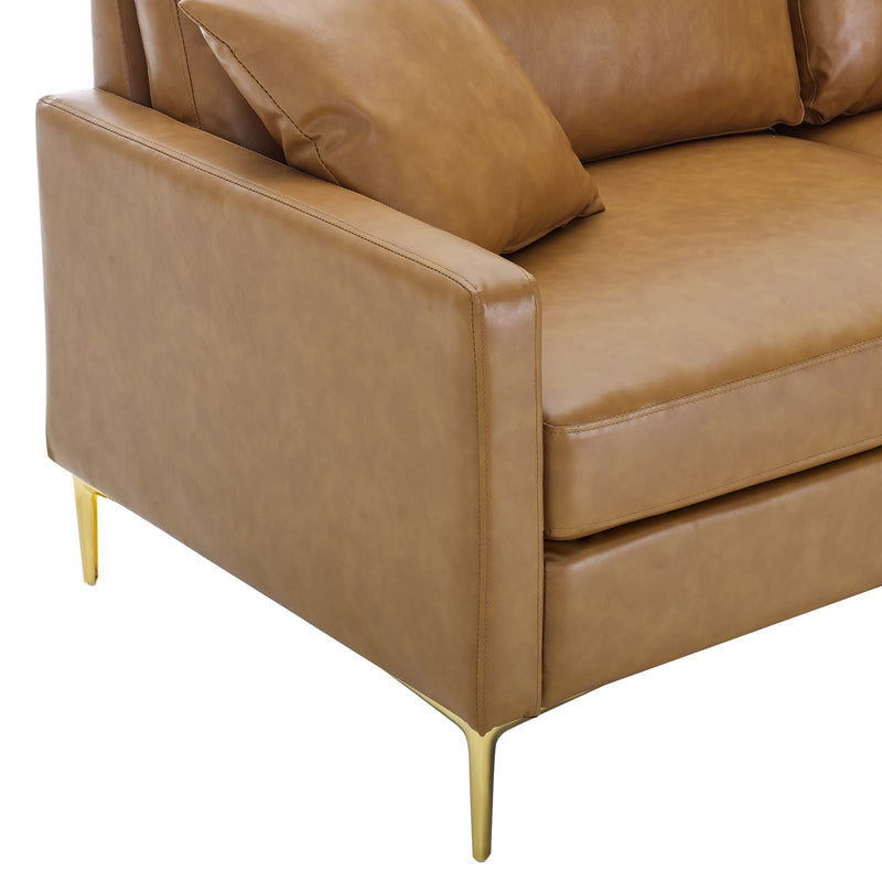 Juliana Vegan Leather Sofa Tan by Modway
