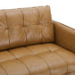 Cameron Tufted Vegan Leather Sofa Tan by Modway