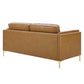 Kaiya Vegan Leather Sofa Tan by Modway