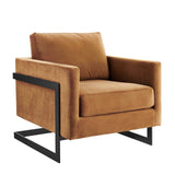 Posse Performance Velvet Accent Chair Black Cognac by Modway