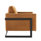 Posse Performance Velvet Accent Chair Black Cognac by Modway