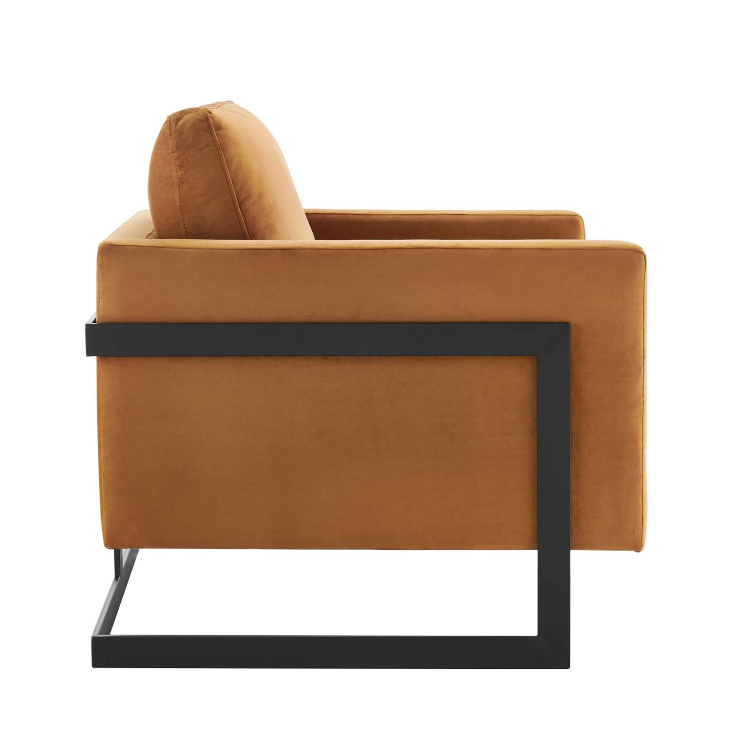 Posse Performance Velvet Accent Chair Black Cognac by Modway