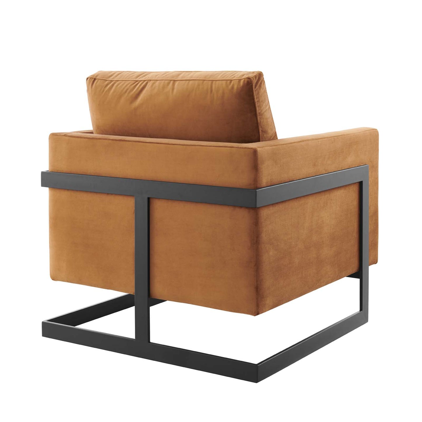 Posse Performance Velvet Accent Chair Black Cognac by Modway