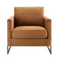 Posse Performance Velvet Accent Chair Black Cognac by Modway
