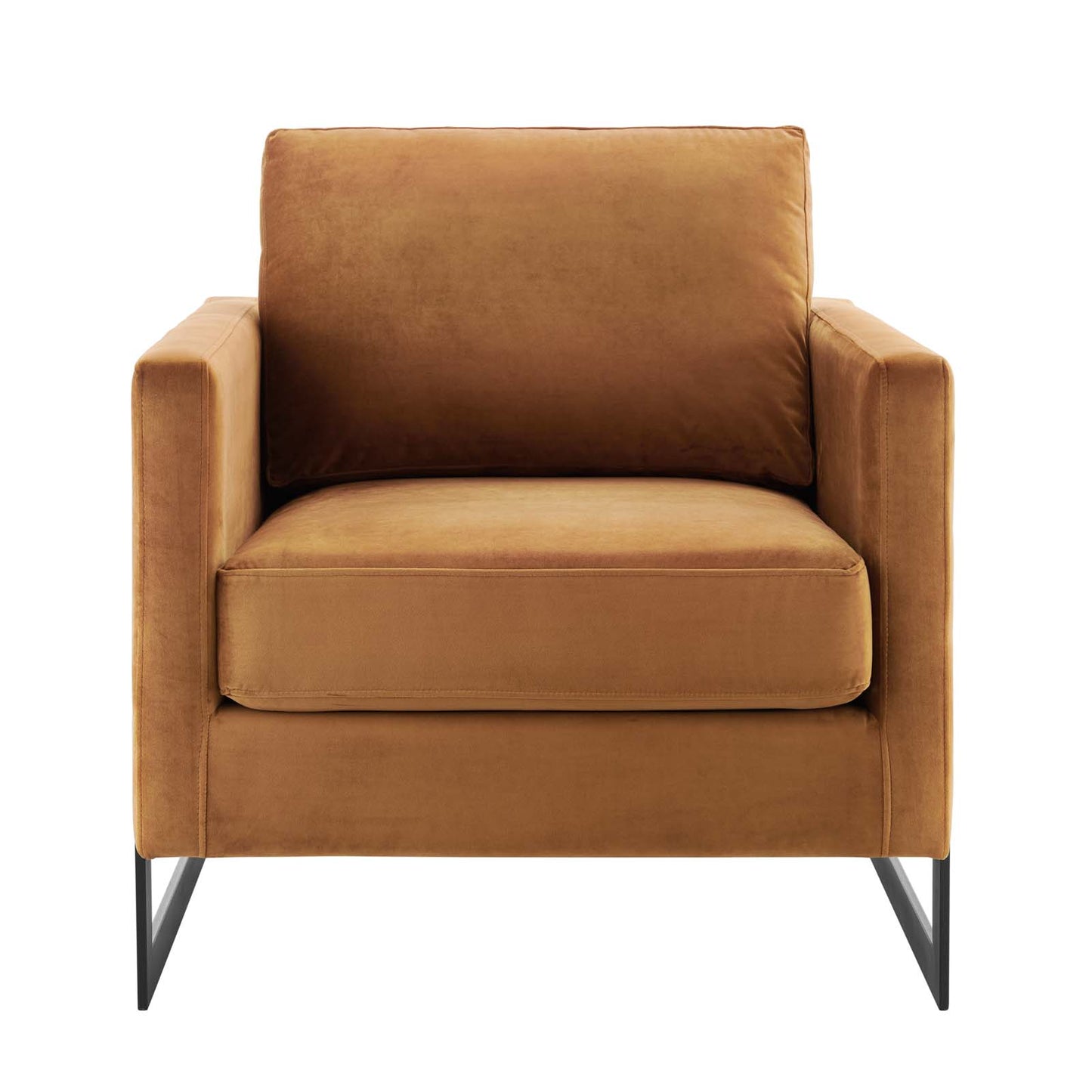 Posse Performance Velvet Accent Chair Black Cognac by Modway