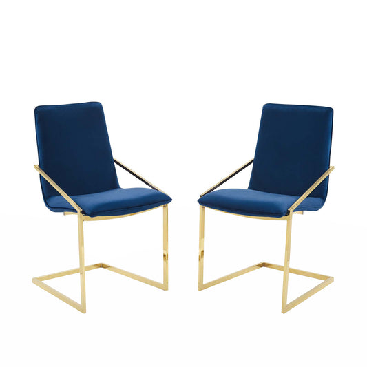 Pitch Dining Armchair Performance Velvet Set of 2 by Modway