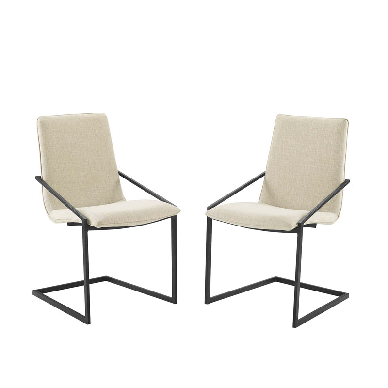 Pitch Dining Armchair Upholstered Fabric Set of 2 by Modway