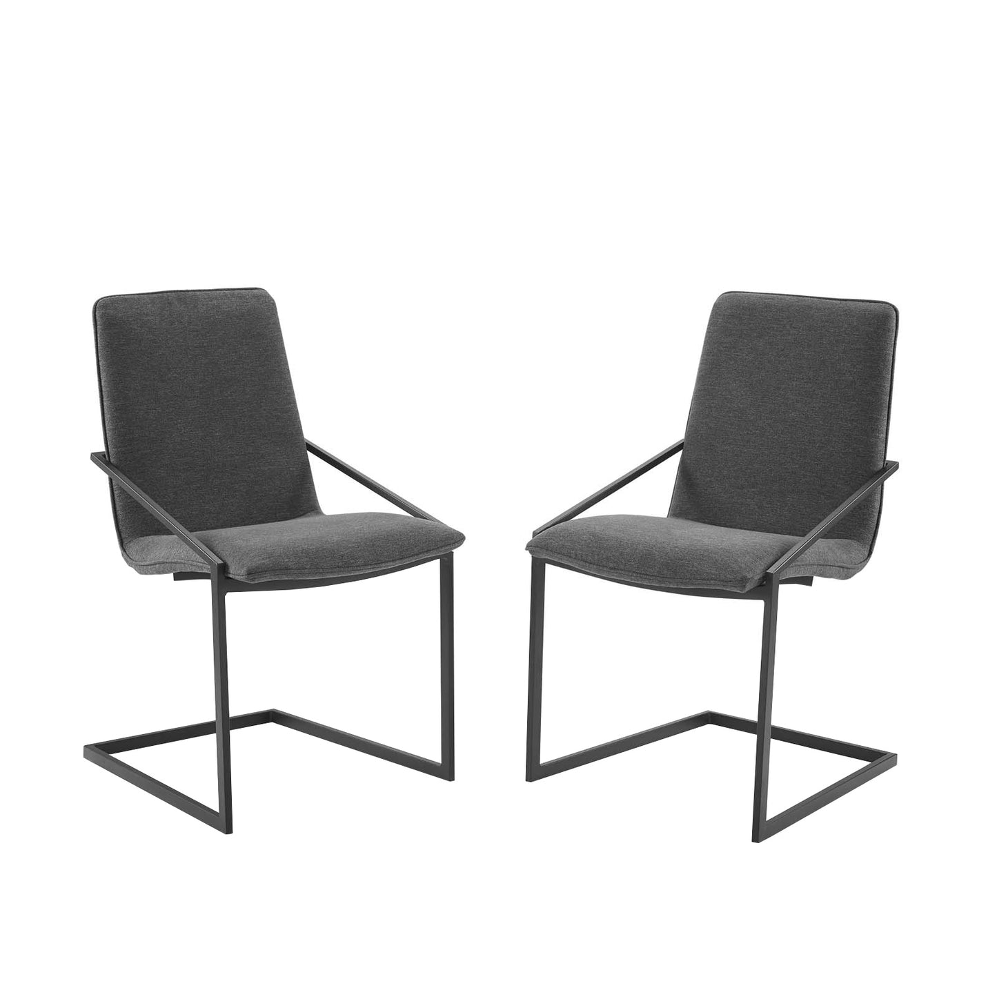 Pitch Dining Armchair Upholstered Fabric Set of 2 by Modway