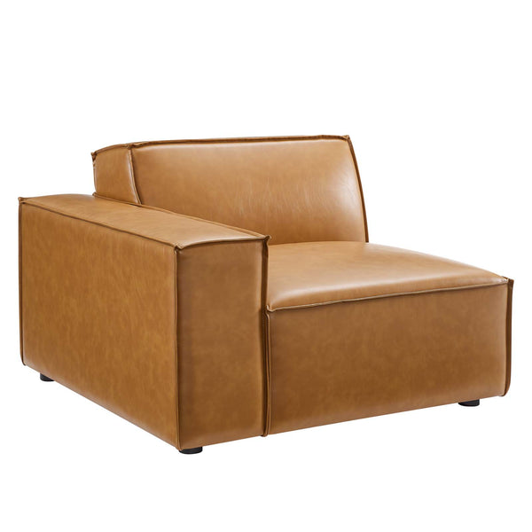 Restore RightArm Vegan Leather Sectional Sofa Chair Tan by Modway