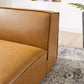 Restore Vegan Leather Sectional Sofa Armless Chair Tan by Modway