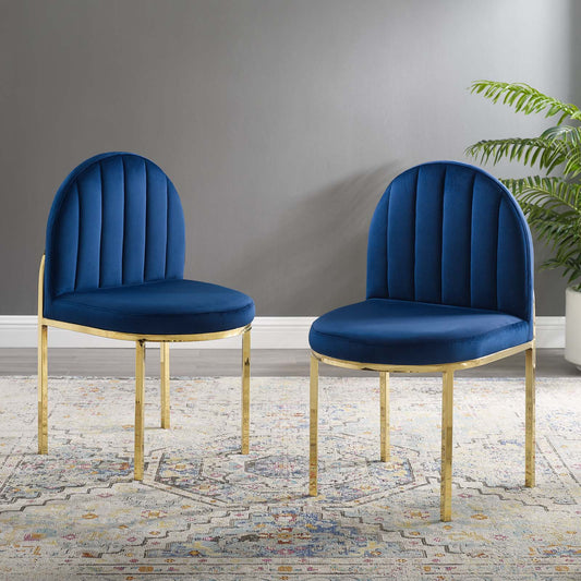 Isla Dining Side Chair Performance Velvet Set of 2 | Polyester by Modway