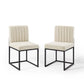 Carriage Dining Chair Upholstered Fabric Set of 2 | Polyester by Modway