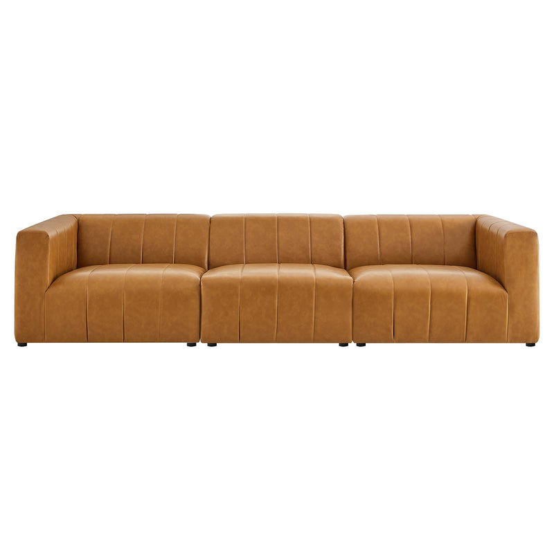Bartlett Vegan Leather 3Piece Sofa Tan by Modway