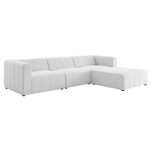 Bartlett Upholstered Fabric 4-Piece Sectional Sofa Ivory | Polyester by Modway