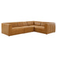 Bartlett Vegan Leather 4Piece Sectional Sofa Tan by Modway