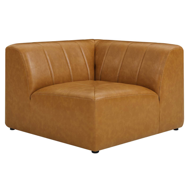 Bartlett Vegan Leather 4Piece Sectional Sofa Tan by Modway