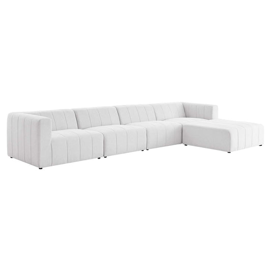 Bartlett Upholstered Fabric 5-Piece Sectional Sofa Ivory | Polyester by Modway