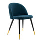 Cordial Upholstered Fabric Dining Chairs - Set of 2 Azure | Polyester by Modway