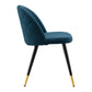 Cordial Upholstered Fabric Dining Chairs - Set of 2 Azure | Polyester by Modway