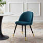 Cordial Upholstered Fabric Dining Chairs - Set of 2 Azure | Polyester by Modway