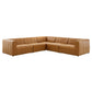 Bartlett Vegan Leather 5Piece Sectional Sofa Tan by Modway