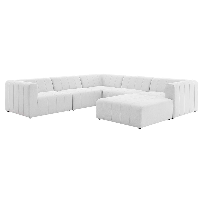 Bartlett Upholstered Fabric 6-Piece Sectional Sofa Ivory | Polyester by Modway